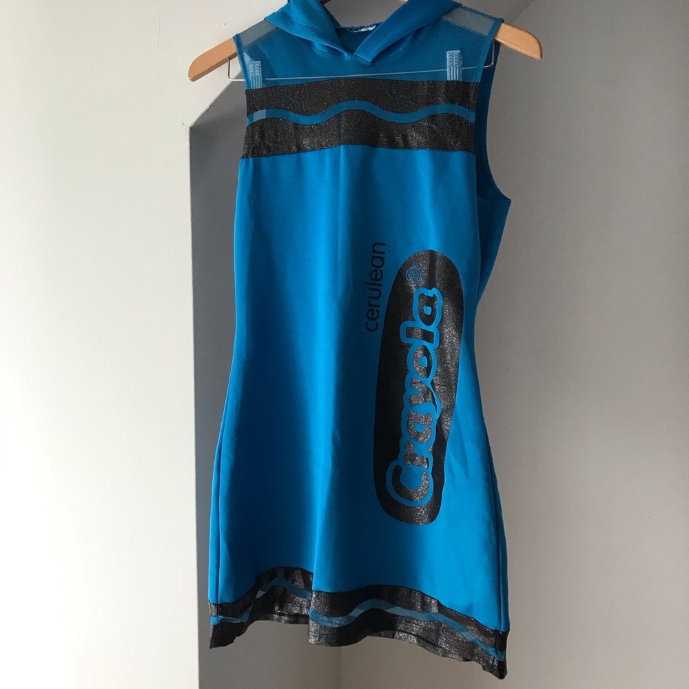 Cayola crayon cerulean blue costume with hat